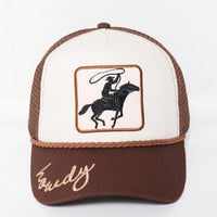 Two-tone Trucker Hat w/Cowboy Patch