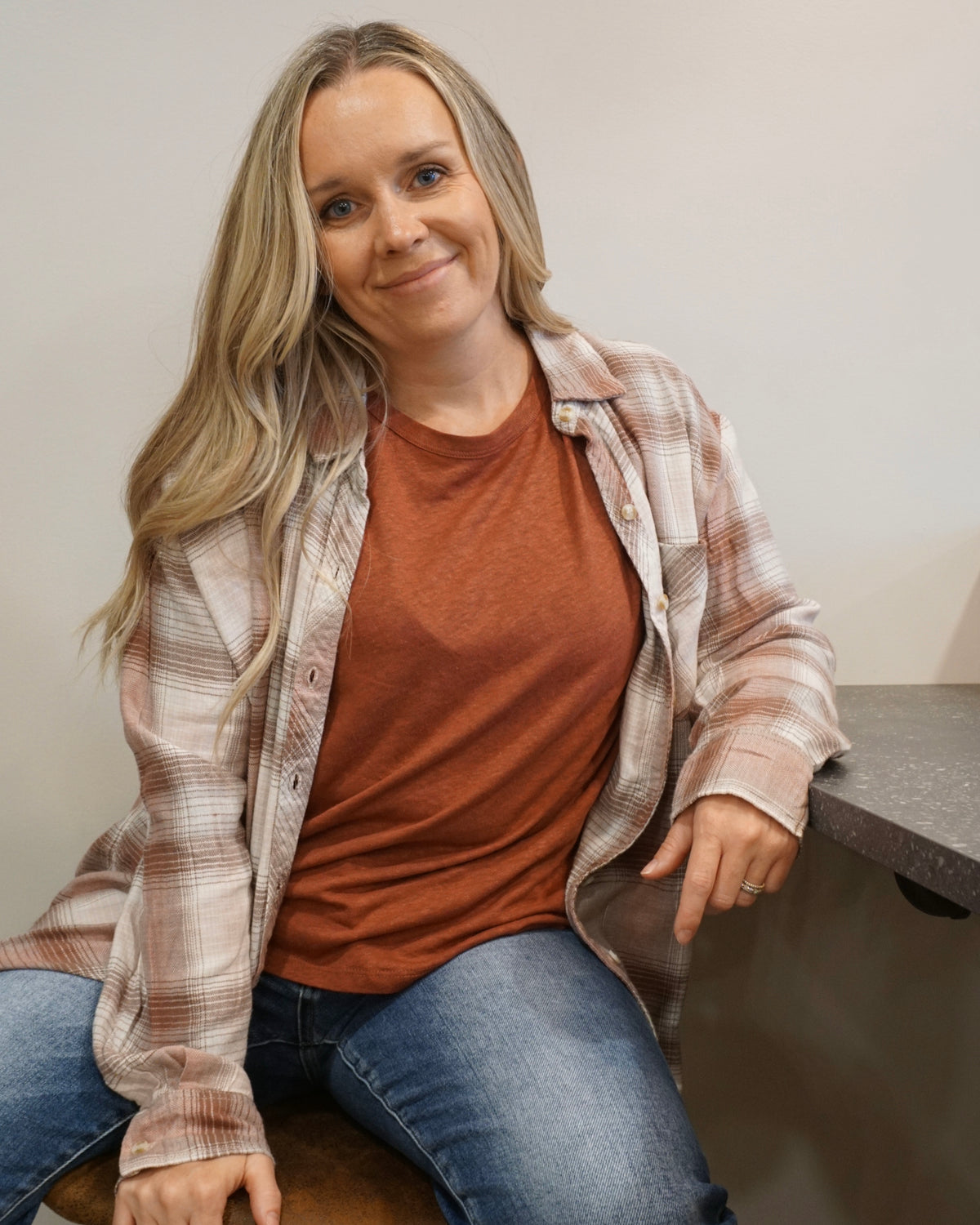 Linen Basic Cap Sleeve Tee - Wine