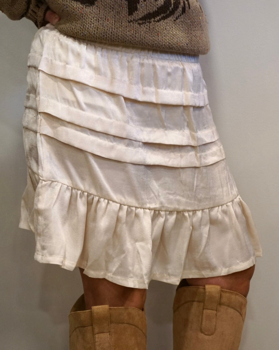 Ruffled Hemline Mini Skirt