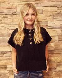 Boxy Corduroy Top - Black