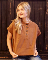 Boxy Corduroy Top - Camel