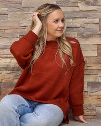 Two Tone Sweater - Rust