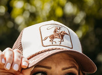 Two-tone Trucker Hat w/Cowboy Patch