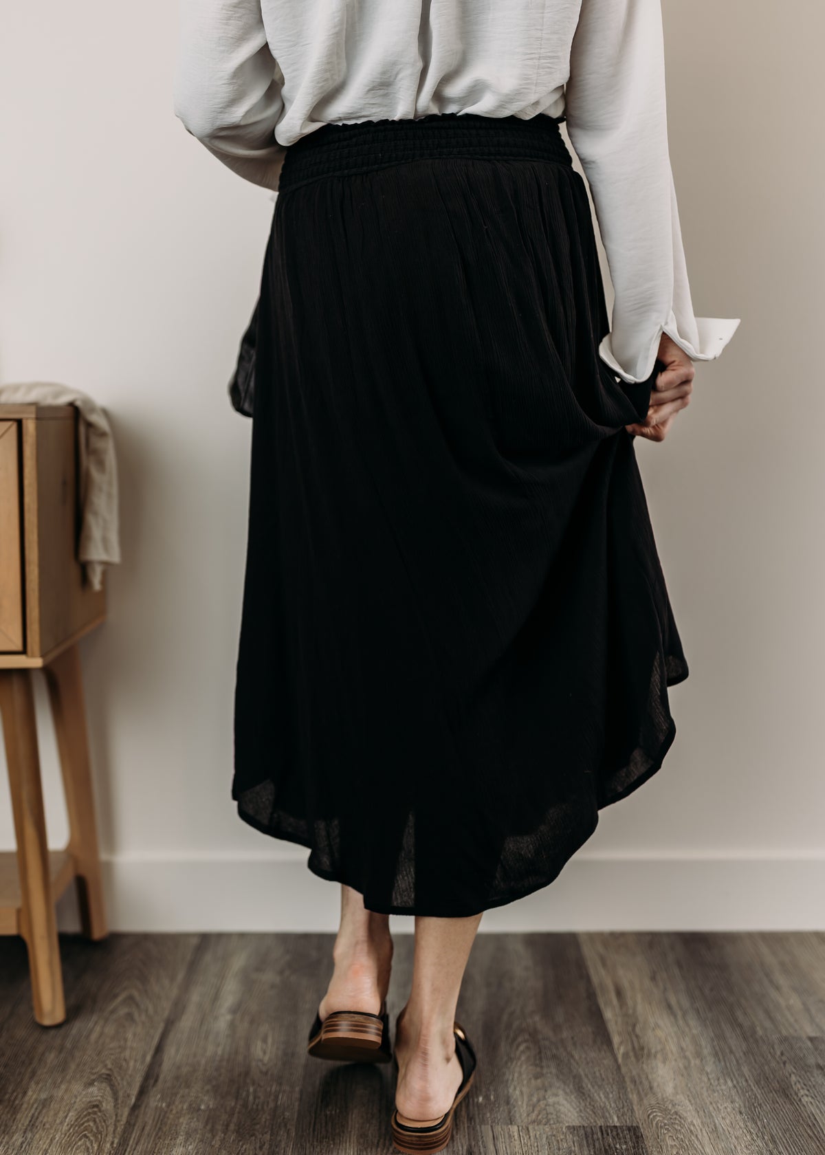 Crinkle Smocked Waist Skirt