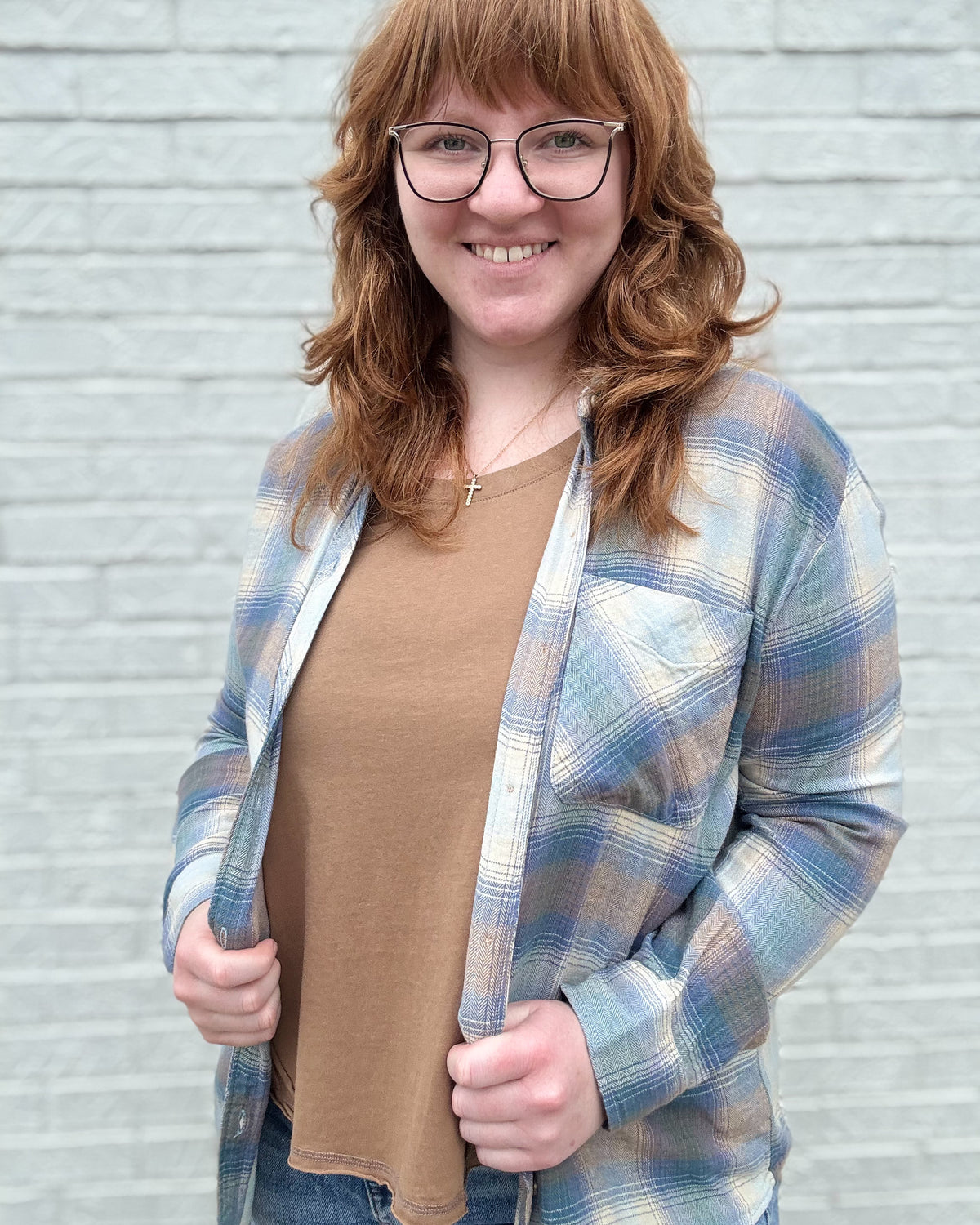 Vintage Plaid Flannel - Retro Blue