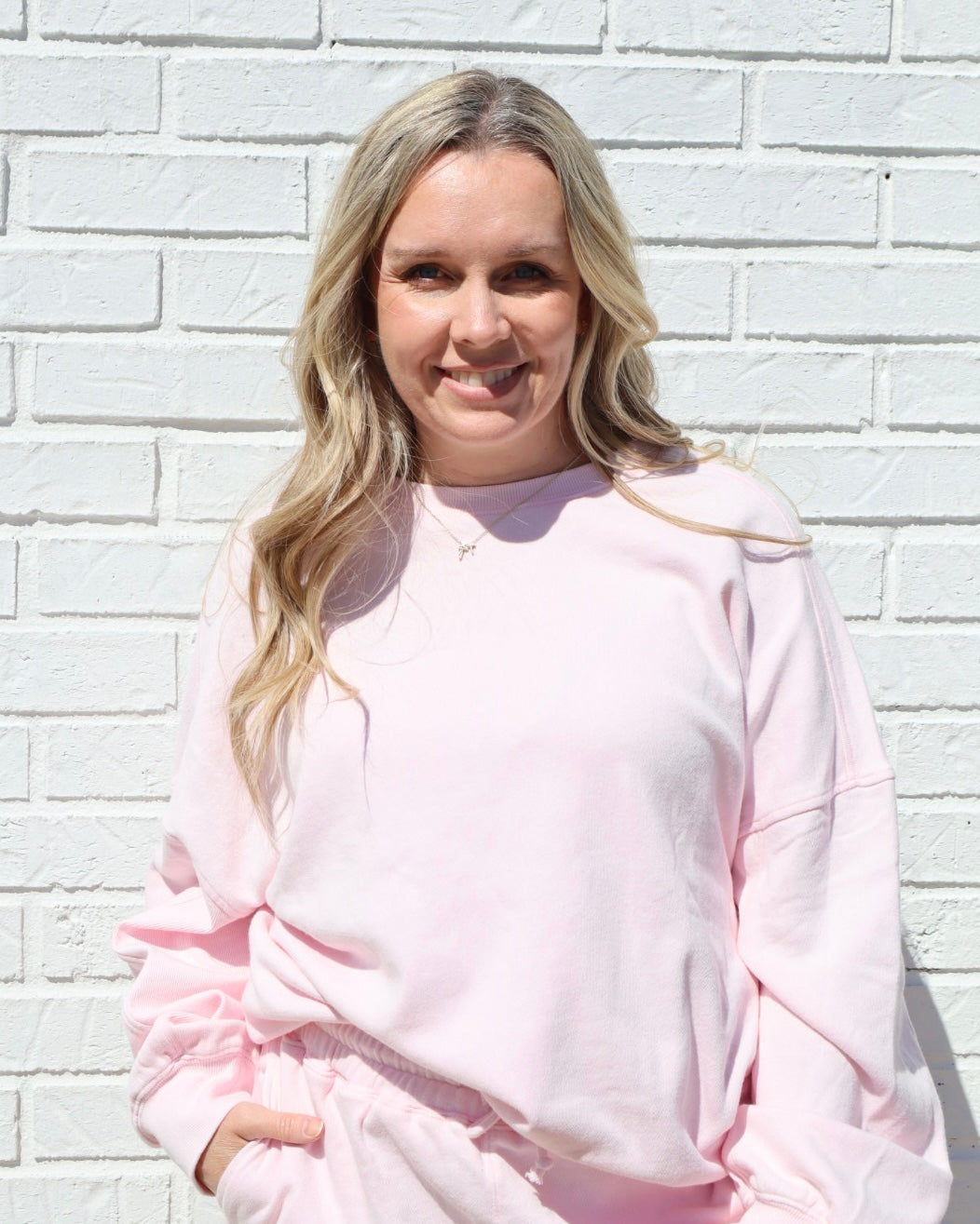 Soft Pink Acid Washed Over Size Sweatshirt