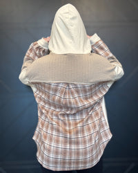 Natural Plaid Contrast Hoodie Pullover