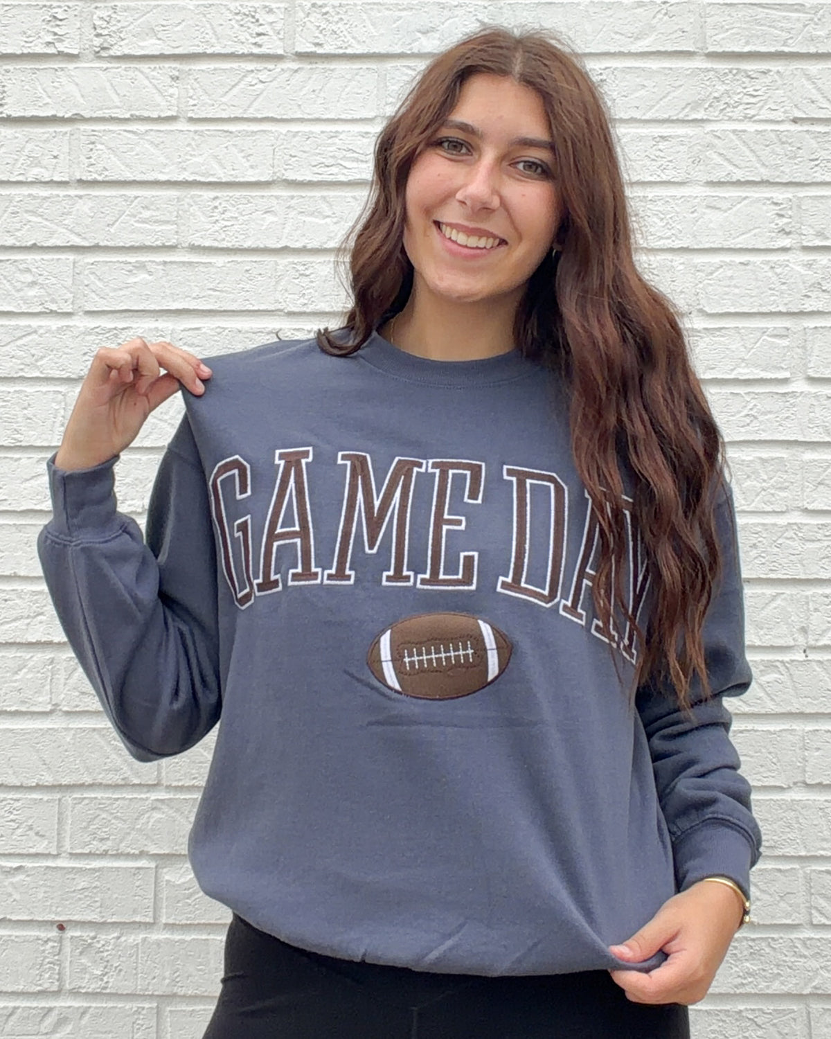 Denim Blue Fleece Relaxed Fit Sweatshirt