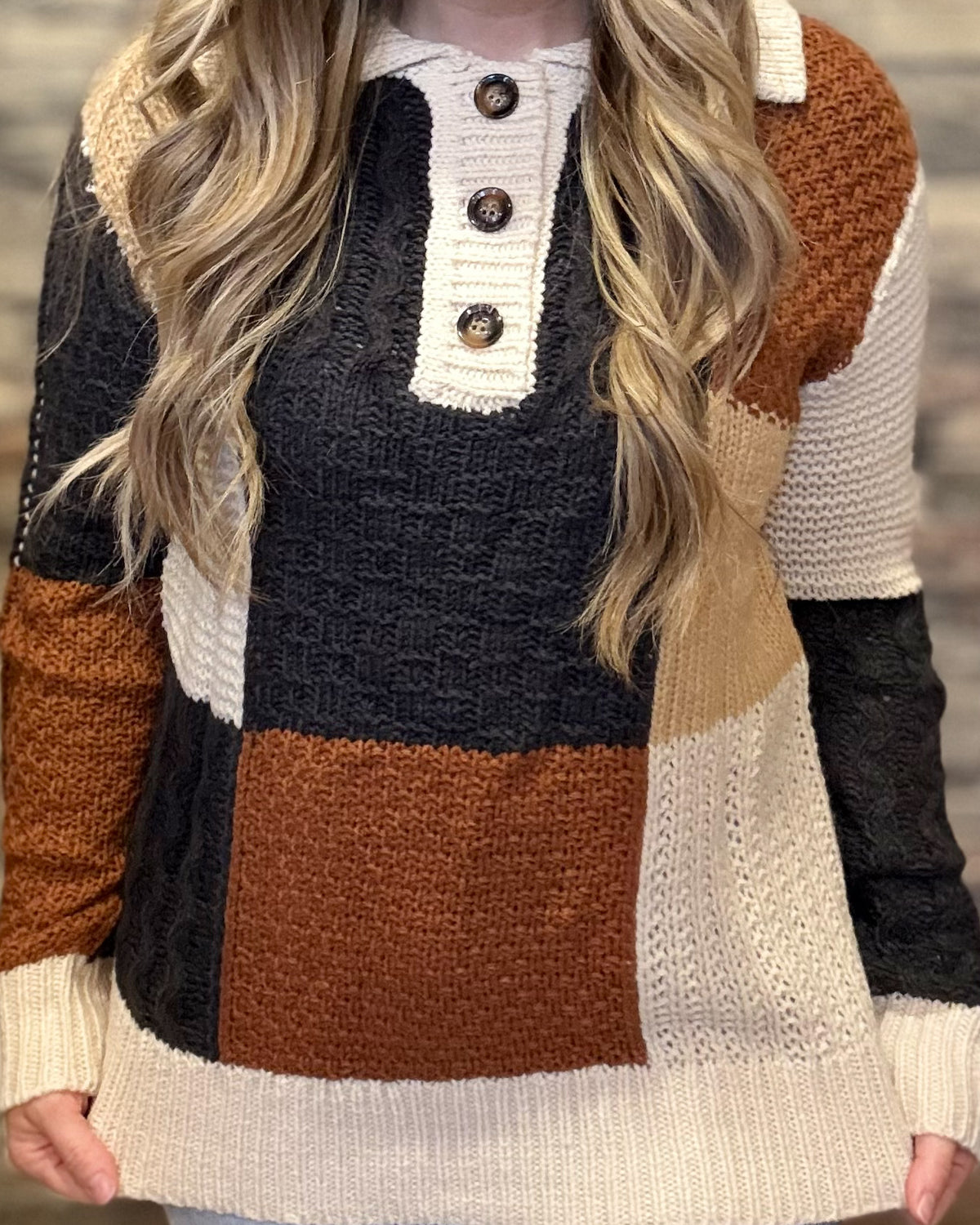 Cable Knit Collared Sweater