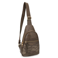 Jane Hibiscus Sling Bag - Stone