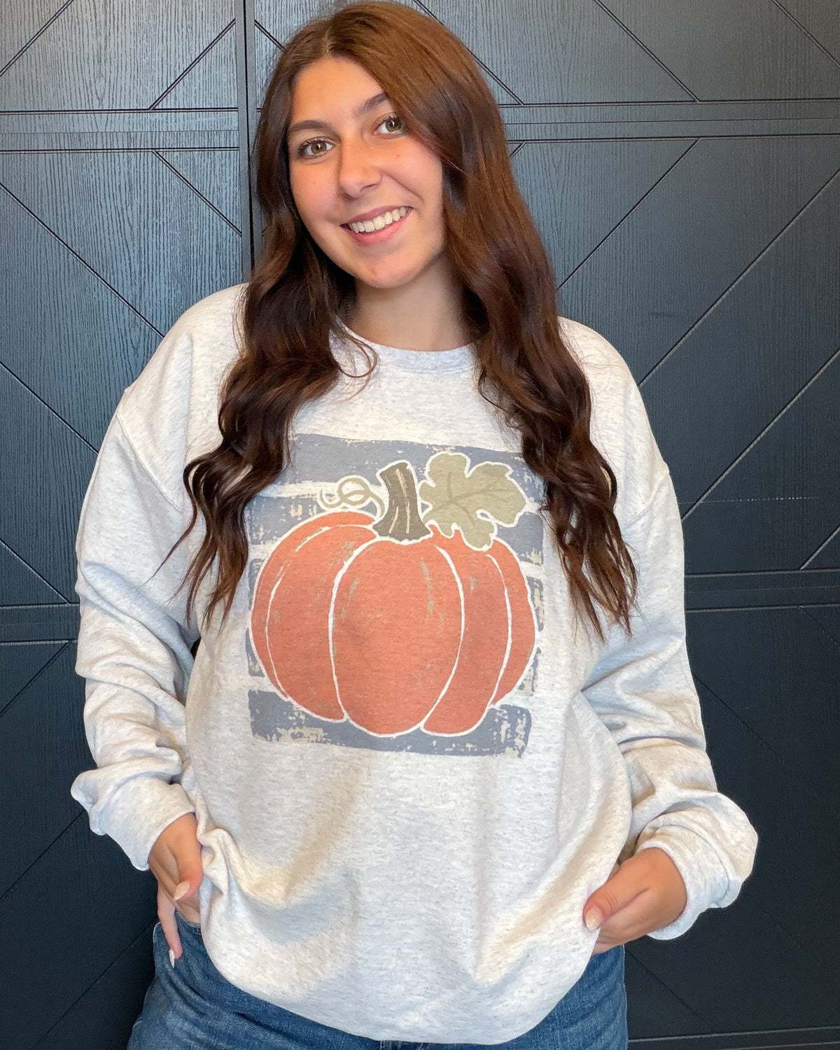 Pumpkin With Blue Stripe-Oatmeal Crew