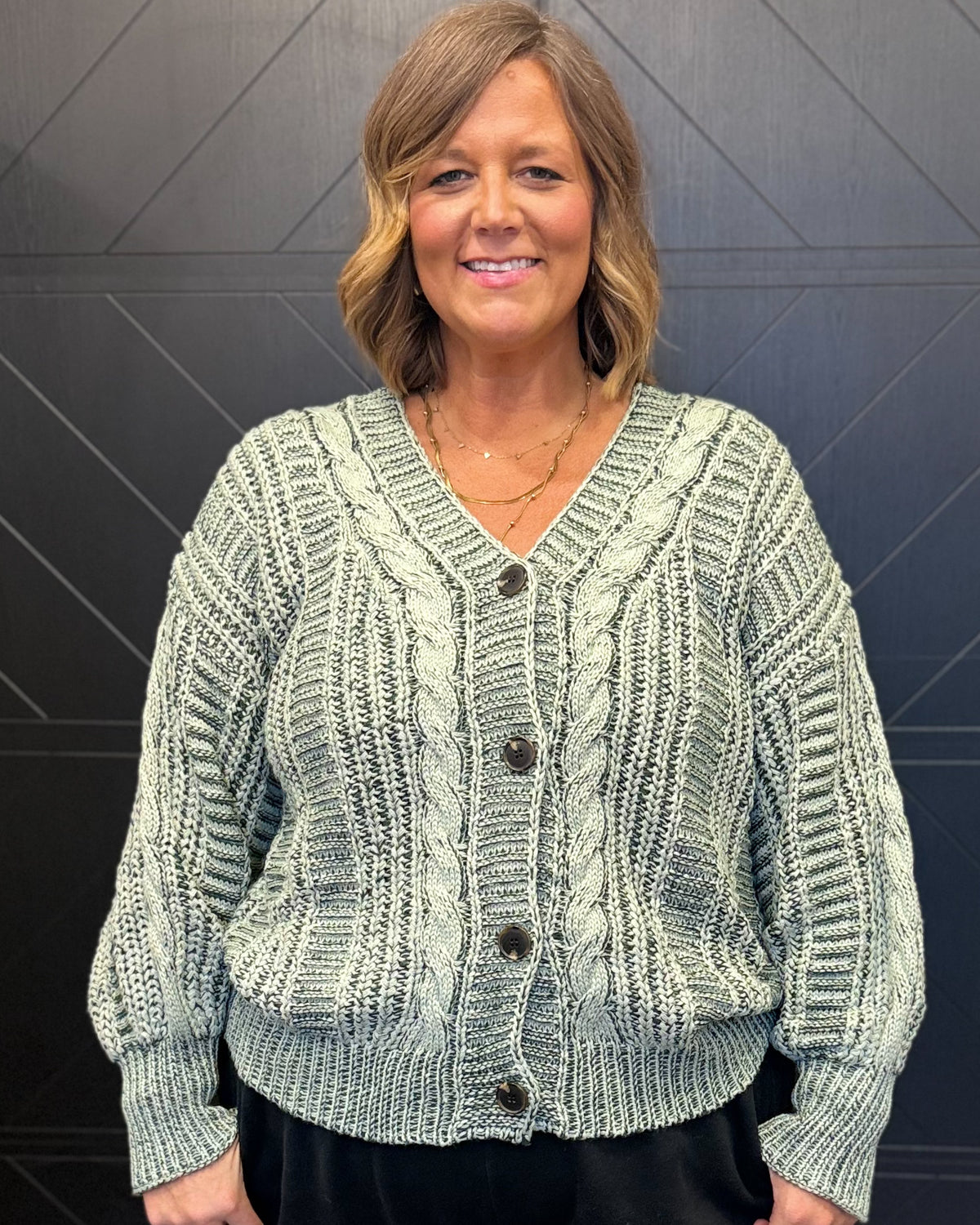 Plus Olive Button Down Oversized Cardigan
