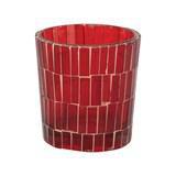 Red Mosaic Tea Light Holder