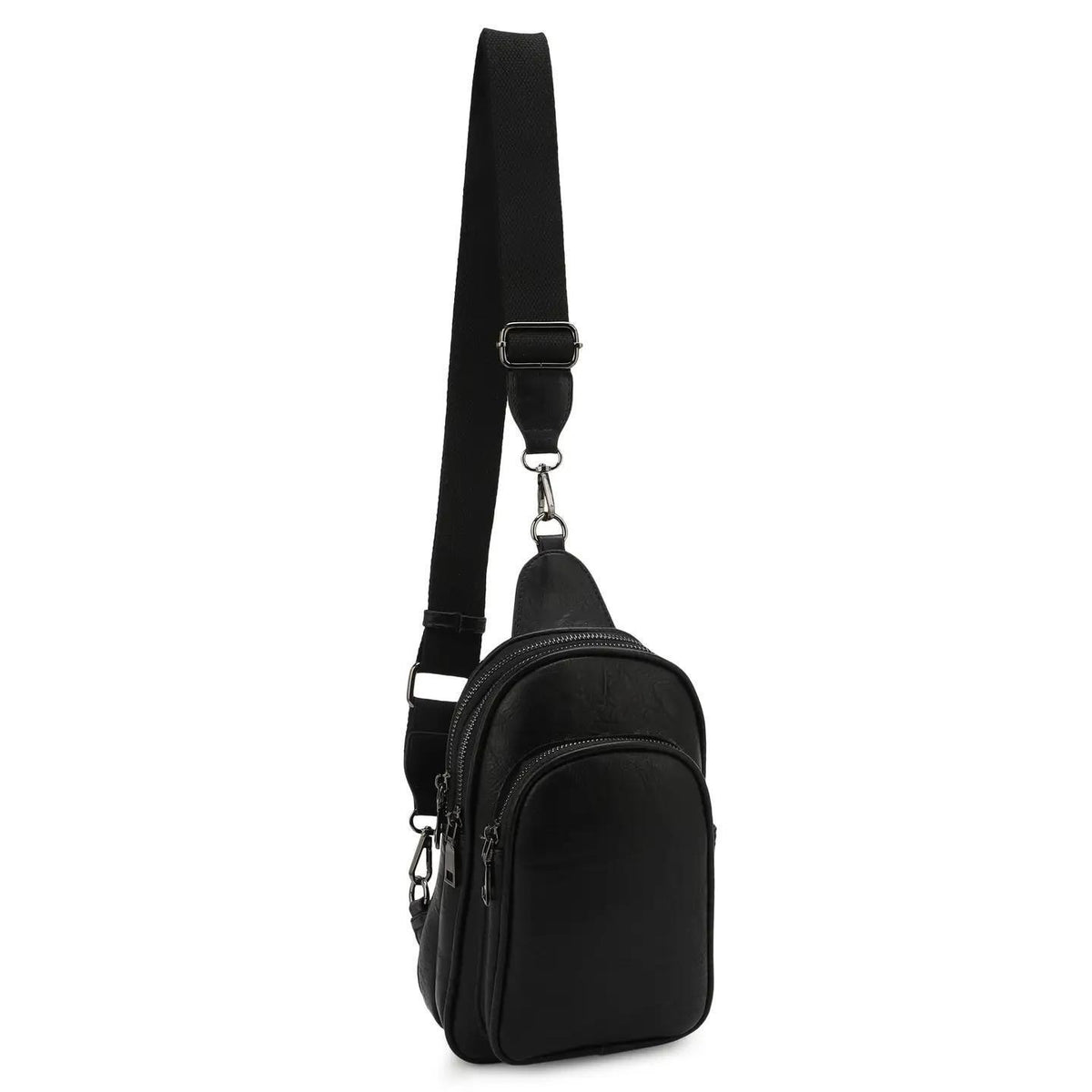 Gia Distressed Sling Bag - Black