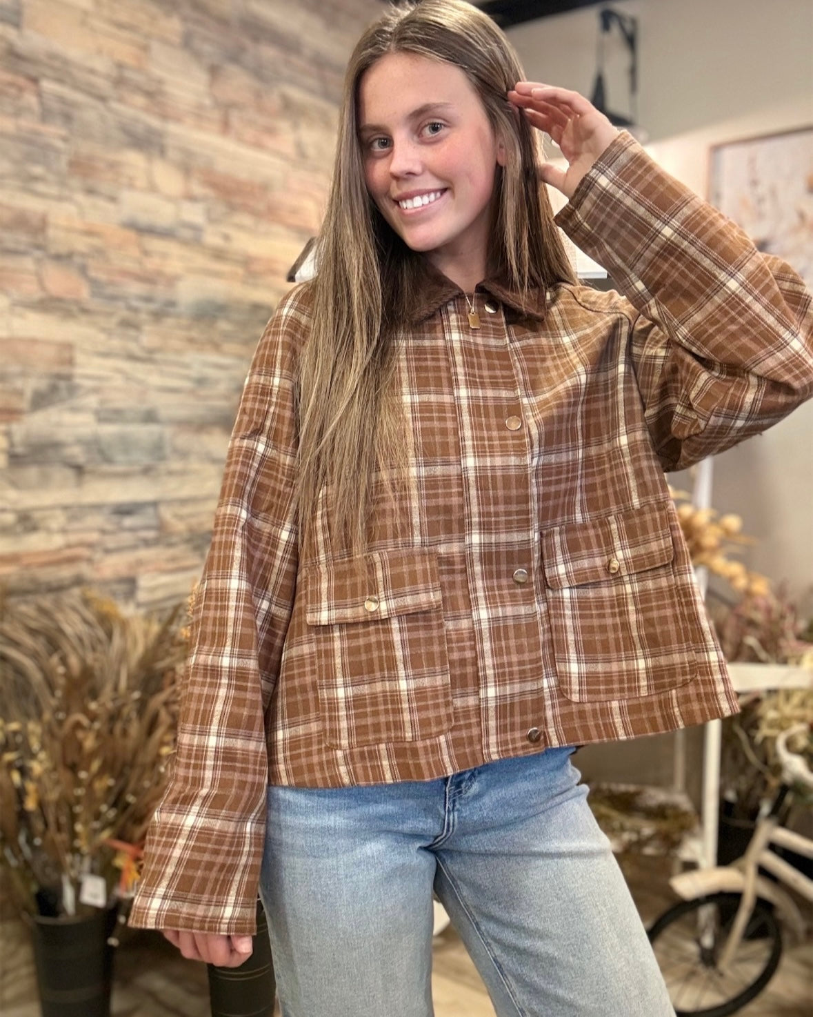 Sepia Tartan Barn Jacket