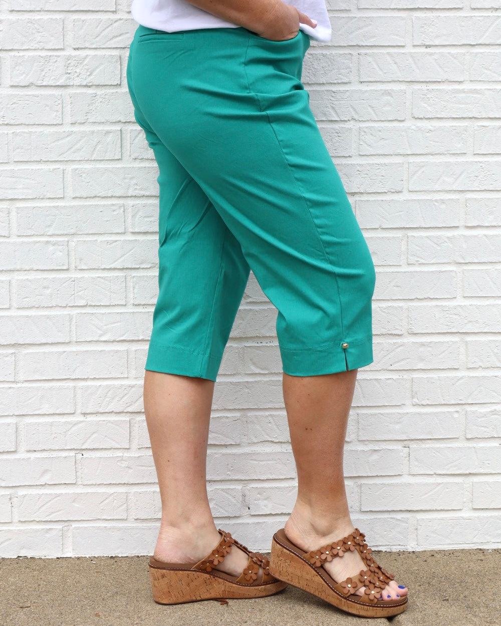 Everyday Only Pair Capri Pants- Emerald