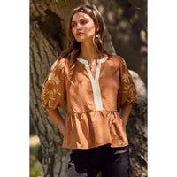 Windswept Waist Blouse - Mocha