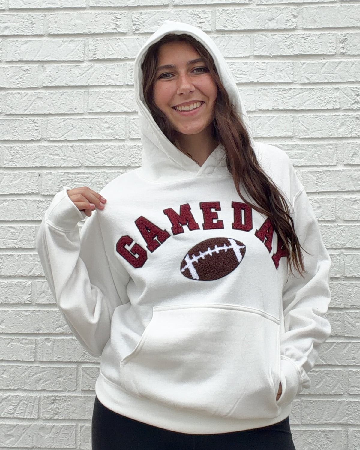 Fleece Hoodie with Game Day Chenille Patch
