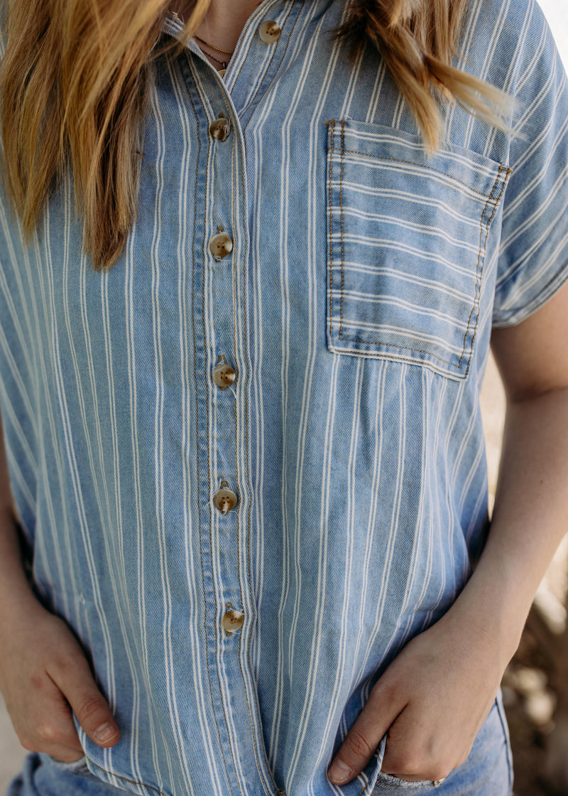 Stripe Chambray Button Down