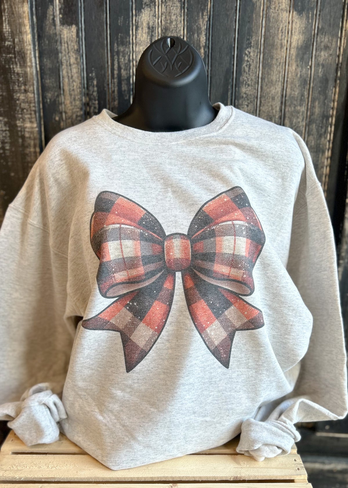 Plaid Bow Crewneck