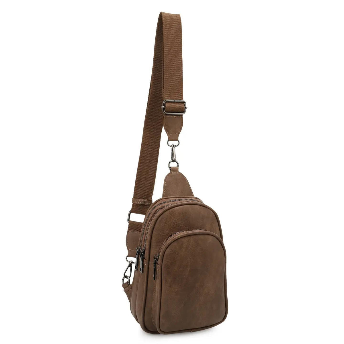 Gia Distressed Sling Bag - Brown
