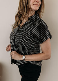 Stripe Short Sleeve Button Down