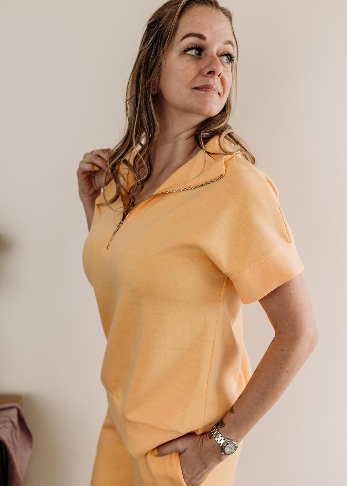 Modal 1/4 Zip Short Sleeve