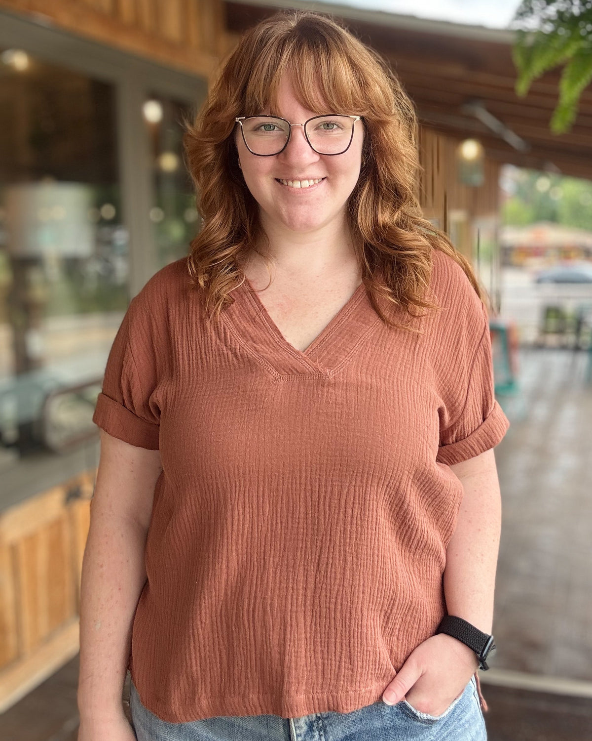 Trudie Top-Terracotta