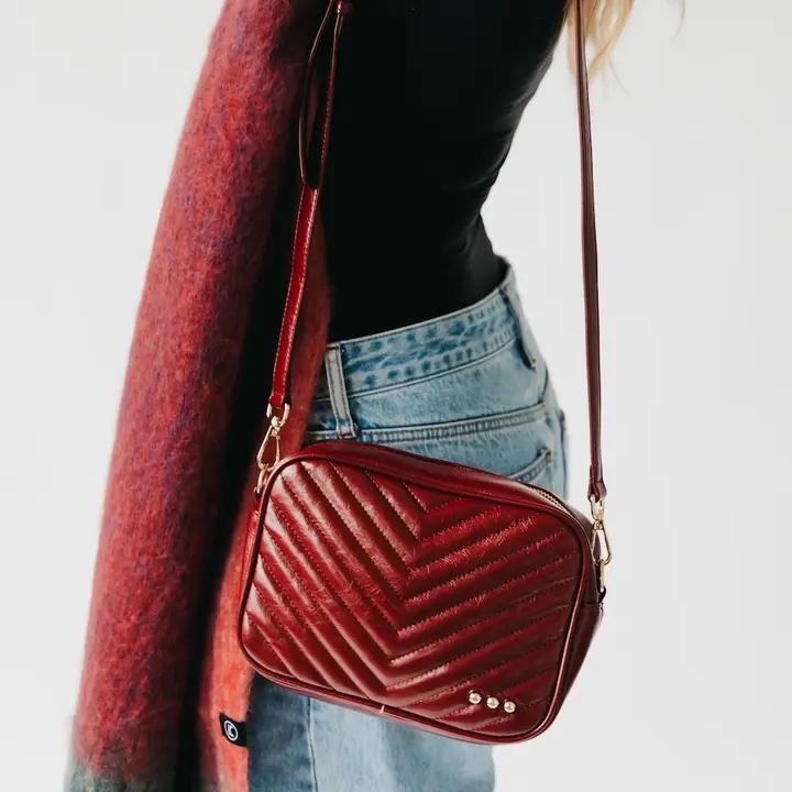 Coco Quilted Crossbody - Maroon
