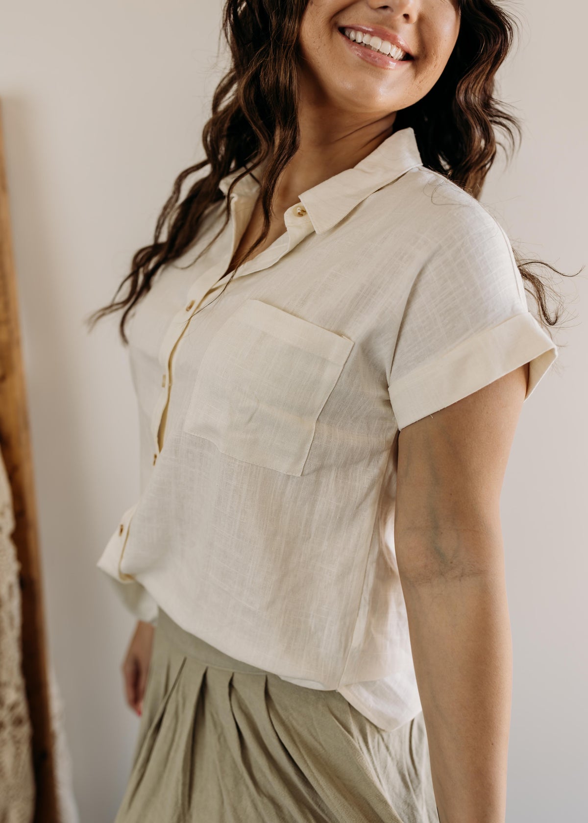 Button Down Roll Sleeve Shirt