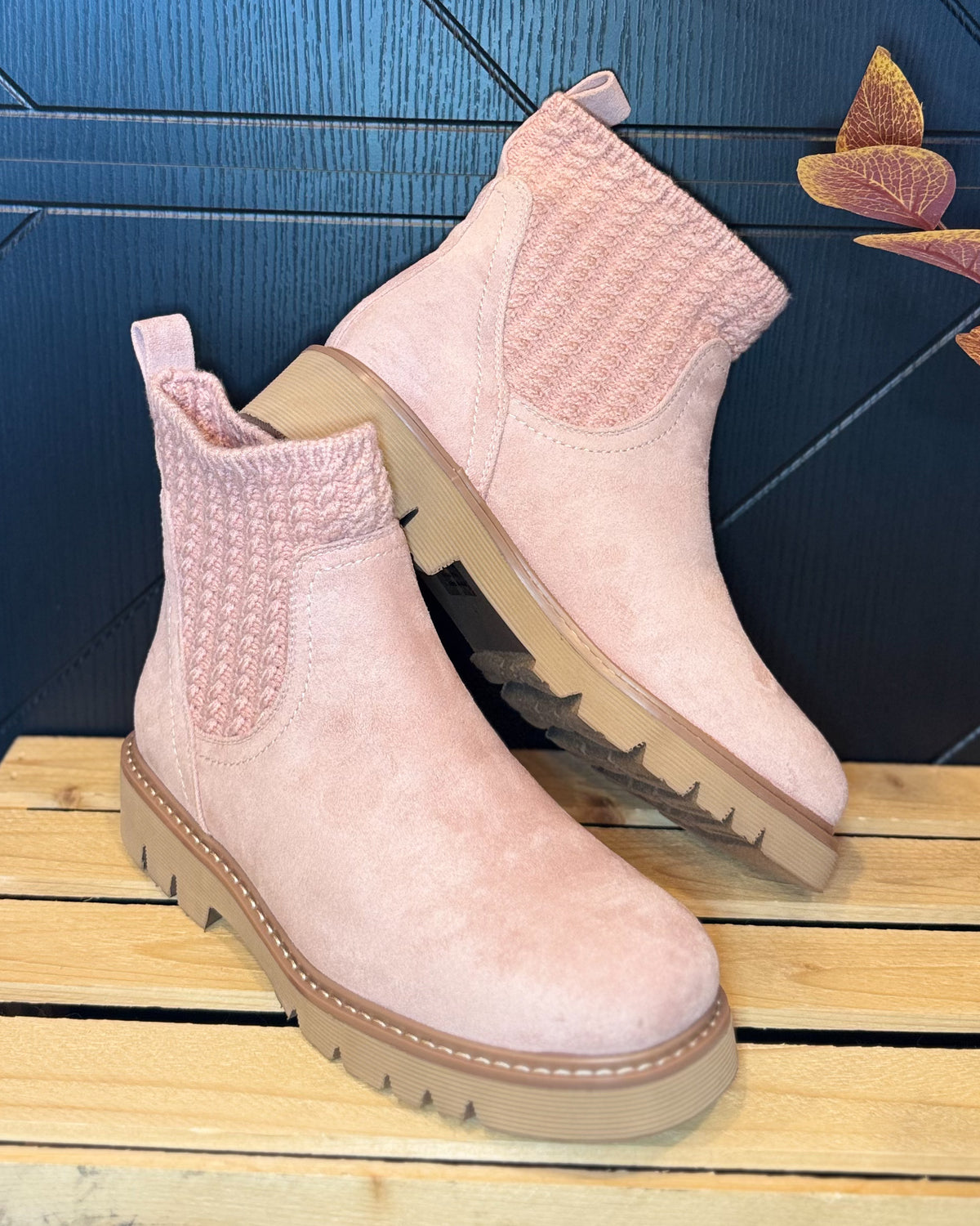 Corky's Keep Me Warm-Blush Faux Suede