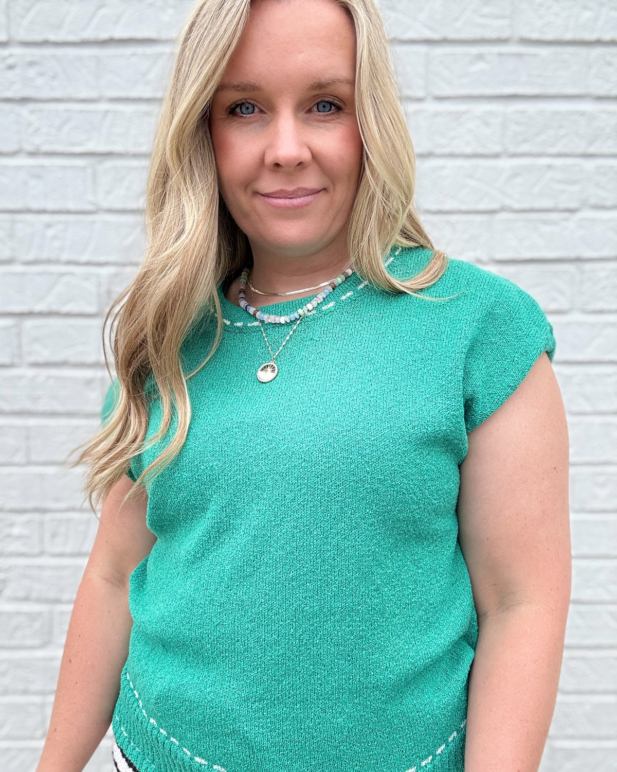 Stitch Detailed Sweater- Green