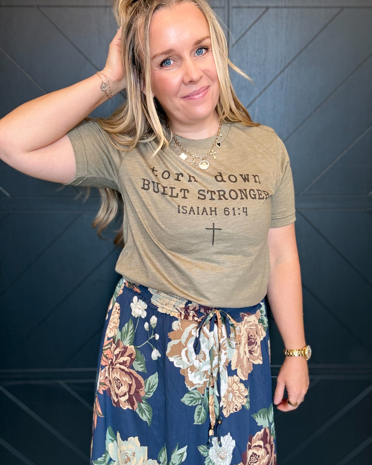 Torn Down-Olive Tee