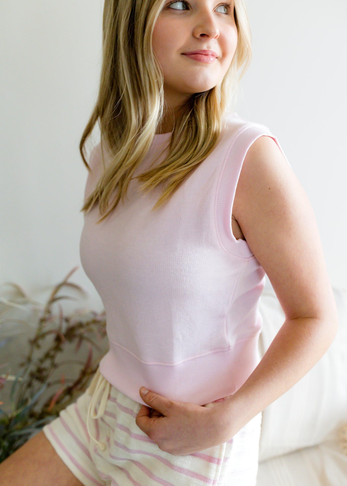 Banded Waist Crop Top