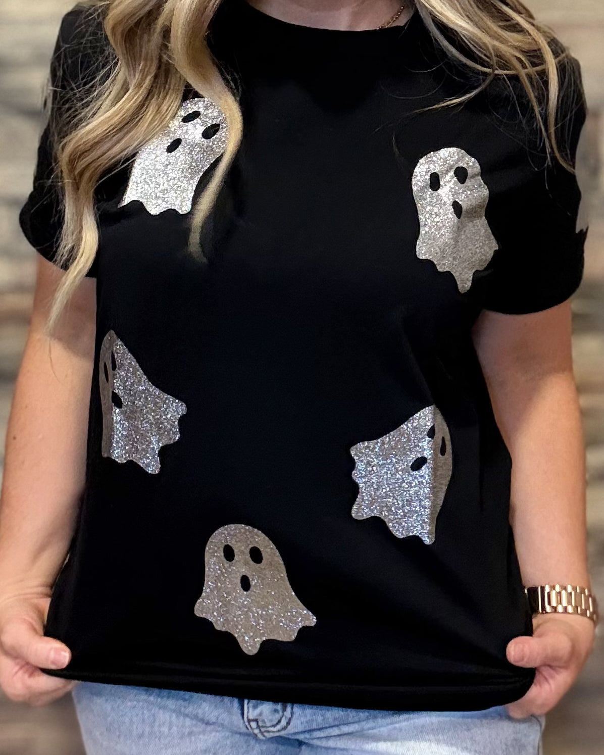 Glitter Ghost Halloween Shirt
