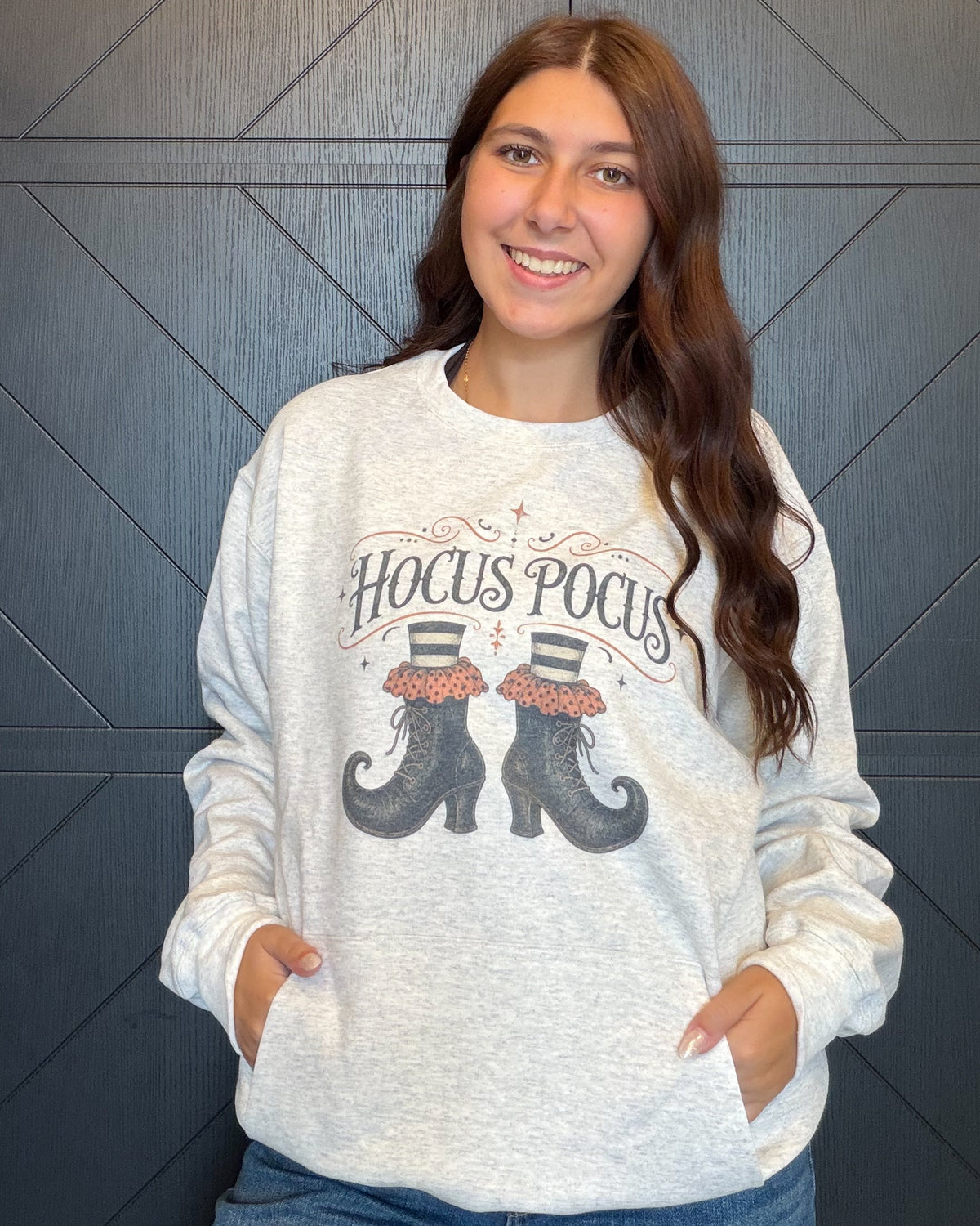 Hocus Pocus- Oatmeal Crewneck With Pocket