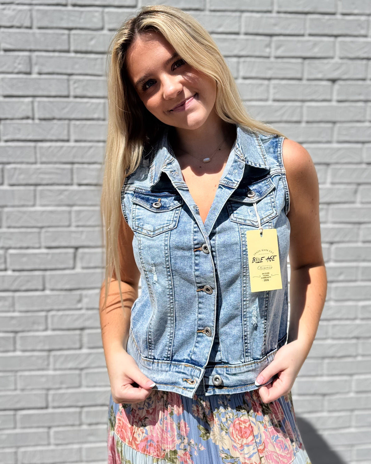 Distressed Denim Jacket- Light Washed
