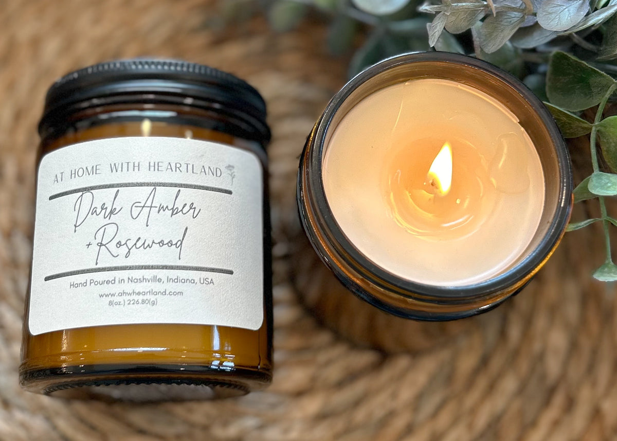 Dark Amber + Rosewood Candle