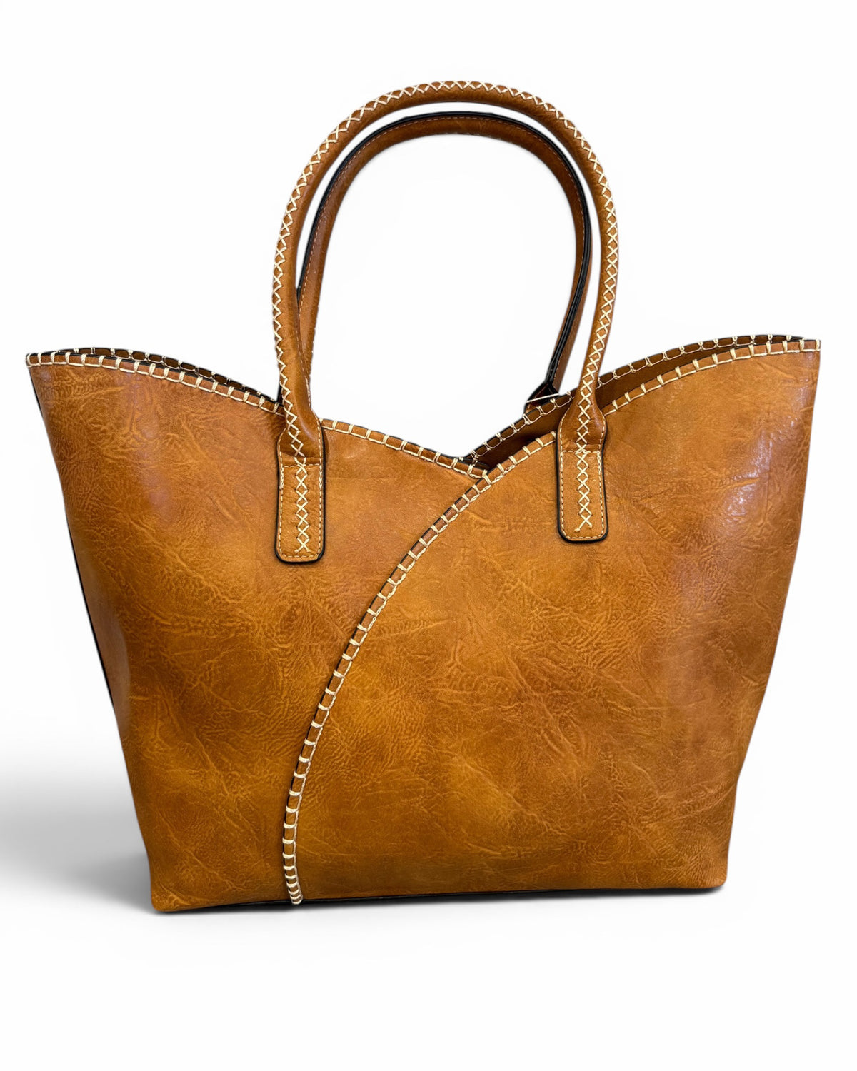 Brown Detail Shoulder/Tote Set Bag