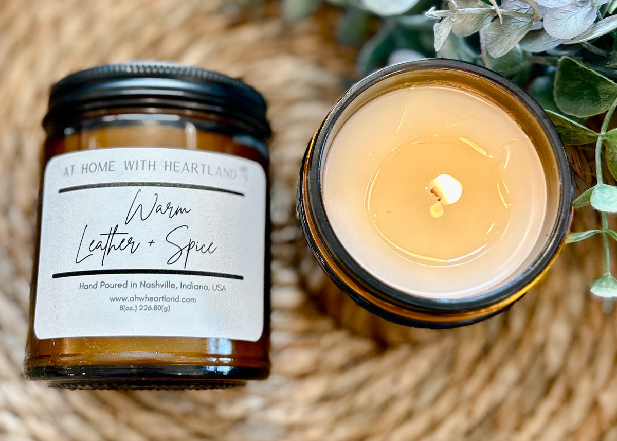 Warm Leather + Spice Candle