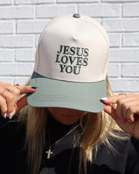 Jesus Two Tone Canvas Cotton Cap- DK Forest
