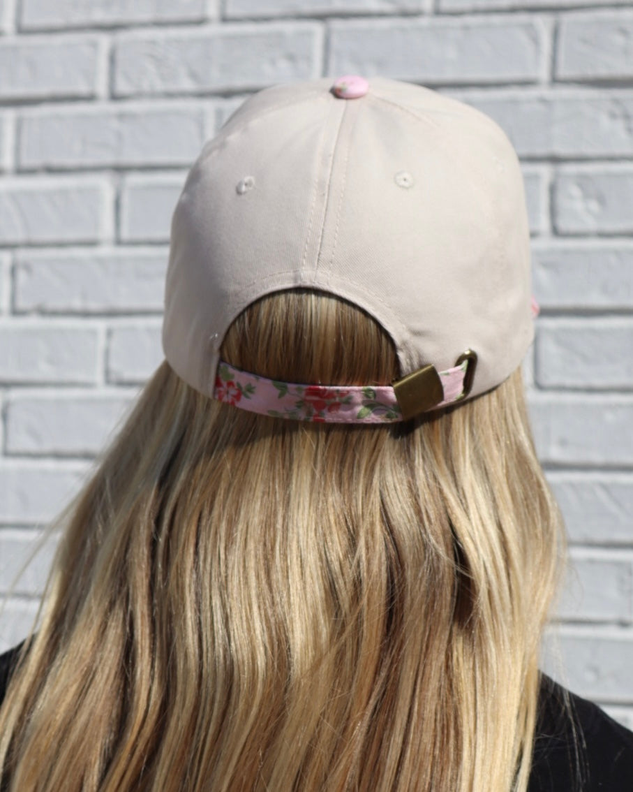 Jesus Two Tone Canvas Cotton Cap- Floral