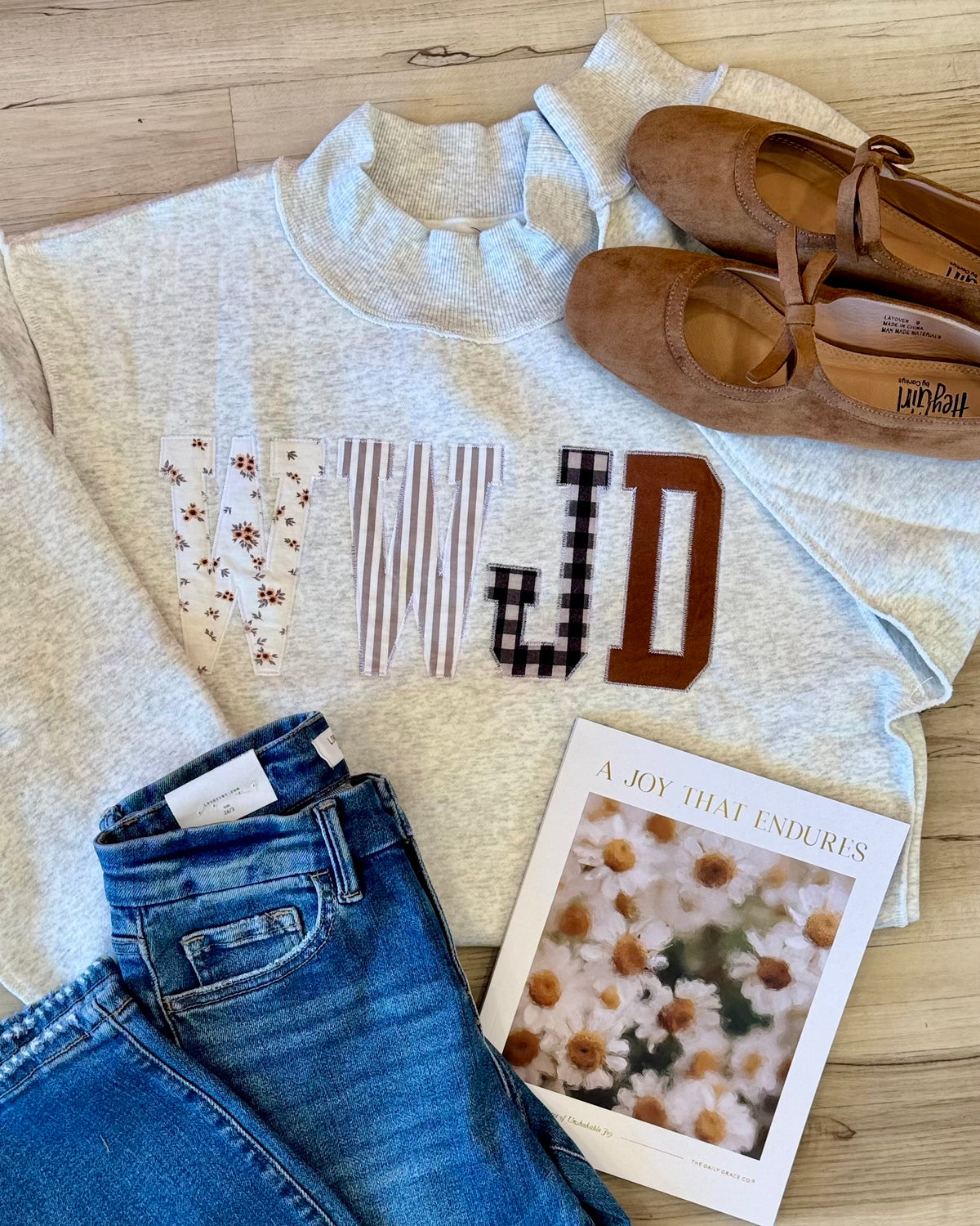 Gray WWJD Embroidered Pullover