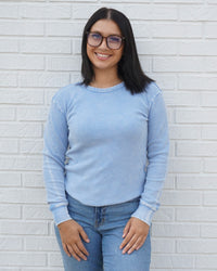 Fayston Waffle Crew - Light Blue