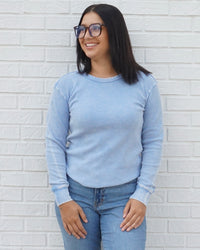 Fayston Waffle Crew - Light Blue