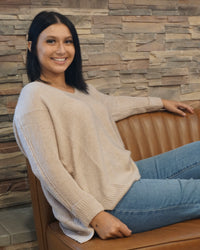 Roll Cuff Dolman Sweater - Sand