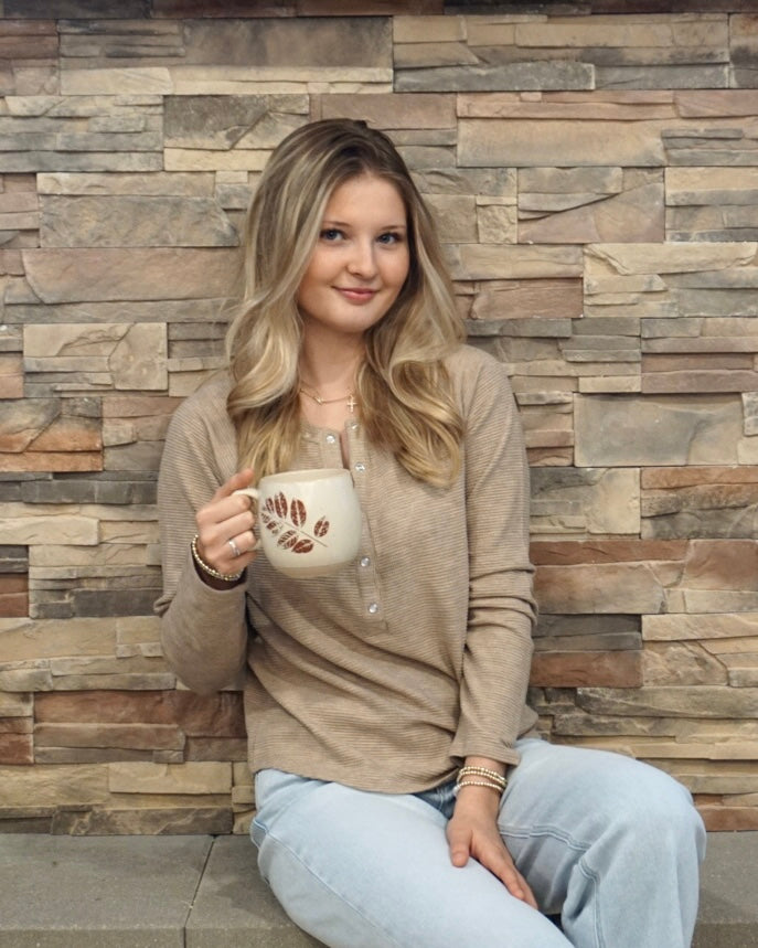 Cambria Waffle Henley - Sand