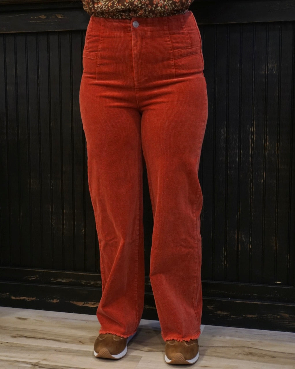 High Waisted Corduroy Pants - Rose Tea