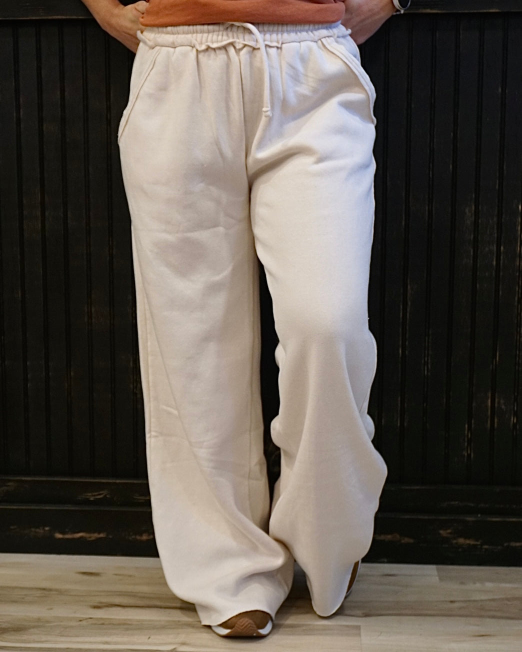 Acid Wash Sweatpants - Sand Beige