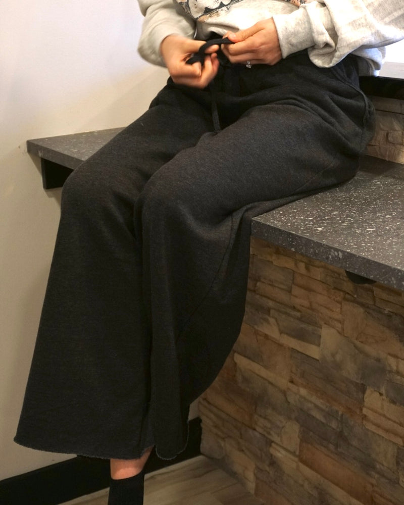 Plus Acid Wash Sweatpants - Black